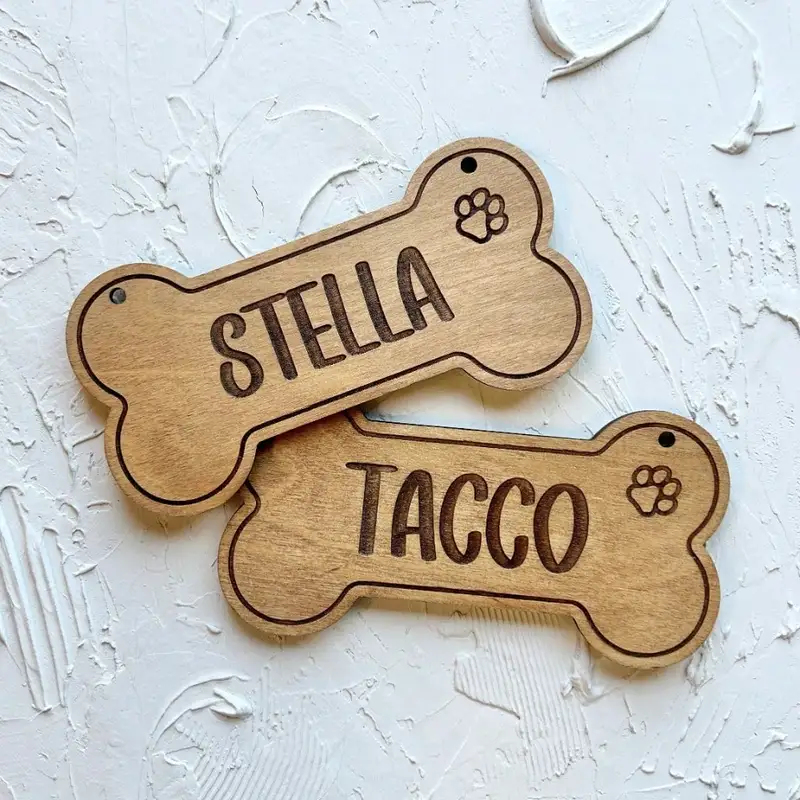 5PCS Custom Wooden Dog Tag - P - Pet Portrait Custom ulasan dan harga