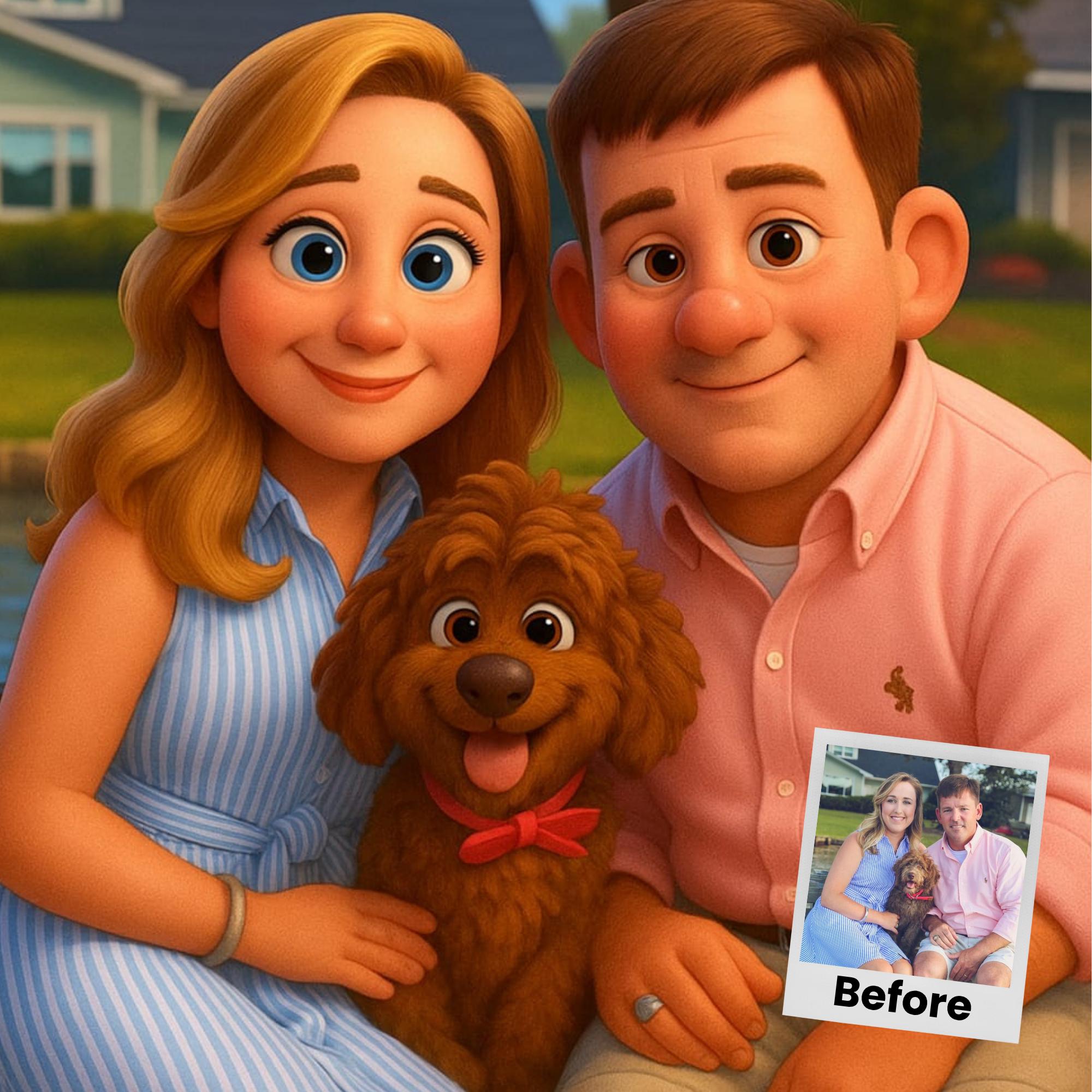 Customizable Cartoon Portrait  - Pet Portrait Custom ulasan dan harga